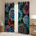 thumbnail image 2 of Homewish Bohemian Mandala Blackout Curtains Set of 2 (52x84 Each) for Female Women Men,Bohemian Flower Window Curtains,Exotic Style Curtains and Drapes,Luxury Bedroom Decor, 2 of 6