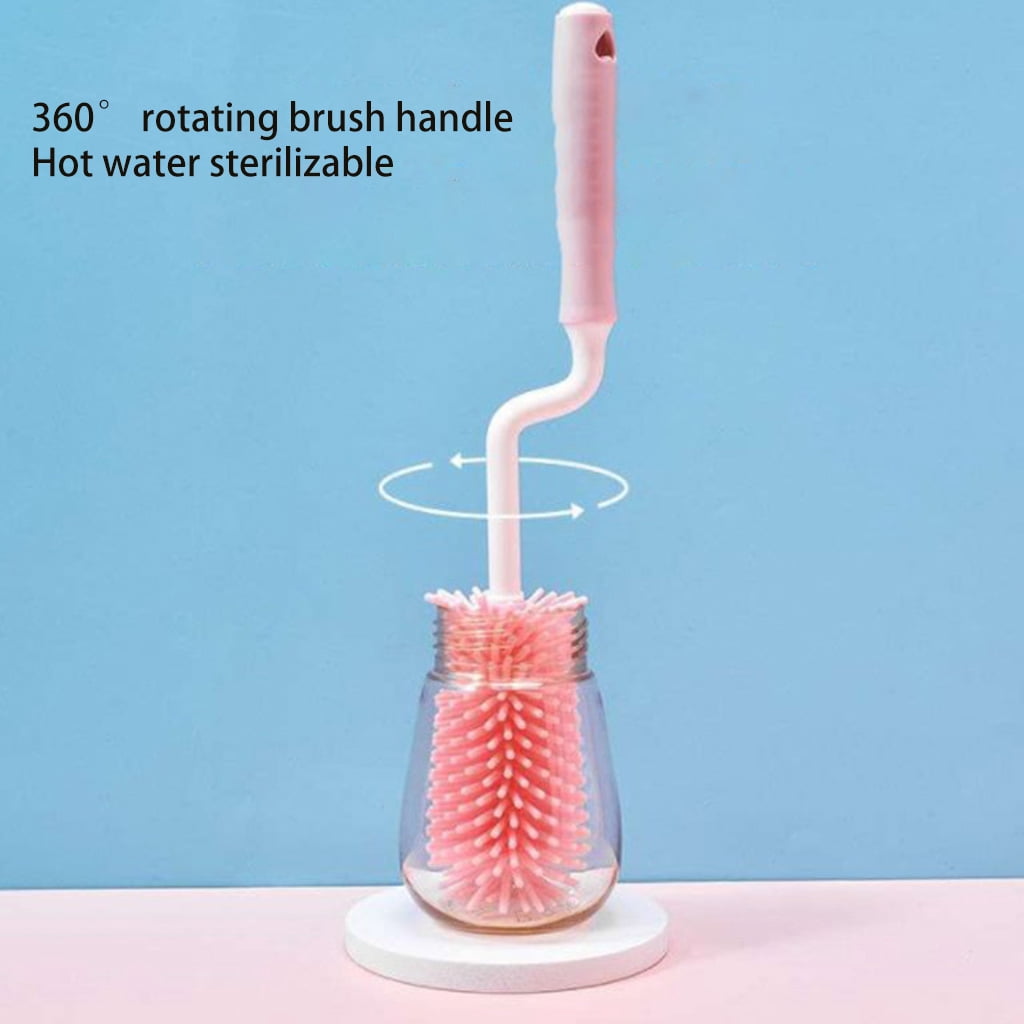 3Pcs Nipple Brush Cleaner Reusable Water Bottle Brush with Sturdy Bristle