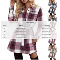 thumbnail image 3 of Tqcoqu Women's Plaid Faux Flannel Shirt Dress,Lapel Long Sleeve Belted Waist Button Down Mini Dress,Fall Winter Trendy Clothes, 3 of 3
