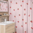 thumbnail image 1 of Cortina de Baño Impermeable Juana Gallo Grande con Diseño de Fresas Rosa, 1 of 7