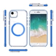 thumbnail image 6 of For Apple iPhone 16e Hybrid Clear Back Case with Invisible Camera Bracket Stand, MagSafe Magnetic Circle, Shockproof Color Frame Cover, XPM Phone Case [Blue], 6 of 11