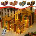 thumbnail image 3 of Set Of 3 Christmas Lighted Gift Boxes Decorations, Pre-lit LED Present Box with Remote Control for Outdoor Indoor Xmas Tree Skirt Ornaments Home Yard Lawn Decor, 3 of 9