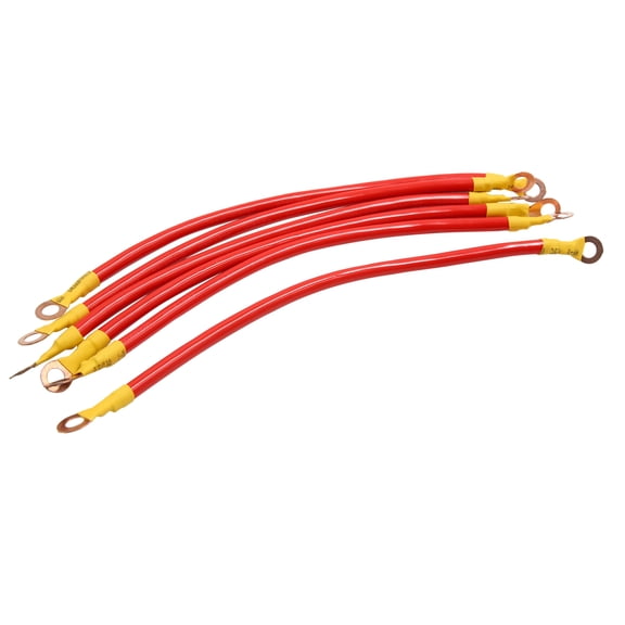 6pcs DC 12V 24V Red Universal Battery Wire Transfer Cable for Car 24cm Length