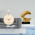 thumbnail image 2 of Reloj de pared,Reloj de pared decorativo para sala de estar,silencioso,Reloj de pared de madera con decoración moderna,Escultura de ola del océano,Escultura de ola de océano,regalo moderno, 2 of 8