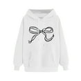 thumbnail image 4 of DPTALR George Women's Long Sleeve Printed Hooded Sweatshirt,White,Size XL, 4 of 6
