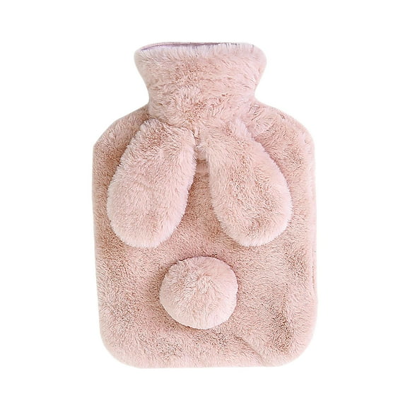 EGNMCR Hot Water Bottle,1L Hands-in Hot Water Bag Heating Pad With Soft Plush Cover For Hot Compress,Hand Feet Warmer,Christmas Gifts For Women Girls Kids Hot Water Bottle