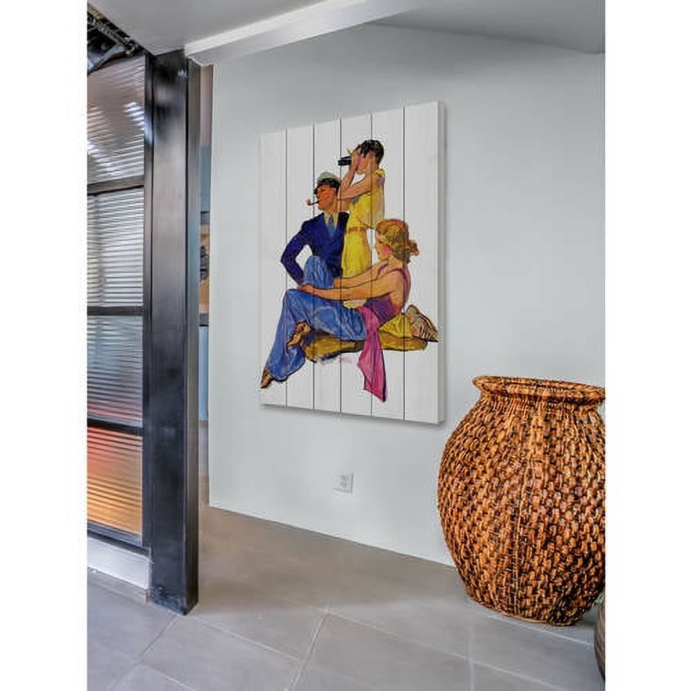 "The Good Life" Painting Print on White Wood