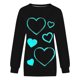 thumbnail image 2 of Gibobby Sudadera sin capucha y ocio Sudadera con capucha estampada sin capucha con cuello redondo para el día de San Valentín para mujer (Negro, S), 2 of 4