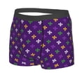 thumbnail image 2 of Wukai Purple Mardi Gras Print Men’s Underwear Breathable Boxer Briefs,&nbsp;Moisture Wicking & Breathable-X-Large, 2 of 7