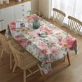 thumbnail image 2 of Vintage Rectangle Tablecloth 60x84 Inch, Flowers Boho Water Resistant Vinyl Washable Seasonal Table Cover for Thanksgiving Christmas Holiday Party Picnic Dinner Decor, 2 of 5