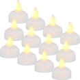 thumbnail image 2 of 12Pcs LED Floating Candle Light Waterproof Flameless Floating Tealight Smokeless Flickering Prop Lamp Décor Battery Oper, 2 of 11