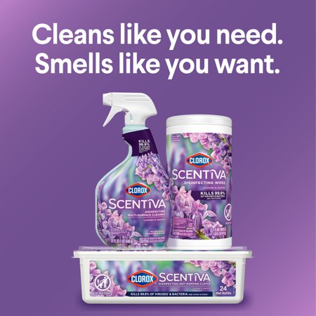 CLOROX SCENTIVA DISINFECTING WET MOP PADS, LAVENDER & JASMINE, 48 WET REFILLS, PACK OF 2