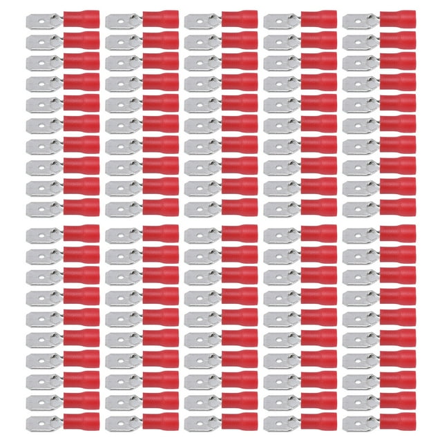 Terminal de cable, 100 piezas de terminales de crimpado eléctrico aislados de cable de horquilla, conectores rápidos de horquilla de aspecto llamativo