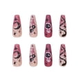 thumbnail image 4 of Uñas postizas HUOGUO, dulce cabeza larga y puntiaguda, estrellas y lunas x24, 4 of 4
