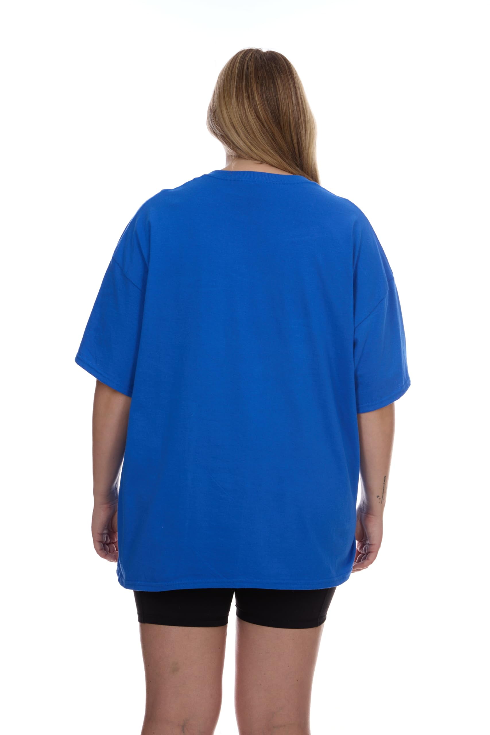 BILLIONHATS 12 Pack Womens Oversized Cotton T-Shirts, Crew Neck Short Sleeve Baggy Loose Tops Oversize Tees Color Assorted, Size 5X-Large