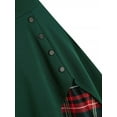 thumbnail image 6 of Qiylii Women Christmas Vintage Plaid Mid Dress Short Sleeve Patchwork Bowknot Neckline Party Cocktail Xmas Holiday Dresses, 6 of 8