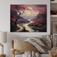 thumbnail image 2 of Designart "Endless Journey Pink Meandering River III" Landscapes Print on Natural Pine Wood, 2 of 5