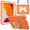 Beige Orange, variant on iPad mini 6 Case 2021 with Pencil Holder, Dteck Butterfly Kickstand Hybrid High Impact Resistant Heavy Case With Carry Shoulder Strap for iPad mini 6,Pink