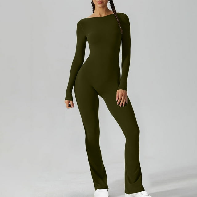 LSLJS Combinaison Longue Sans Manches à Col, à Taille Ajustée, pour le Printemps et l'Automne