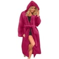 thumbnail image 2 of Usmixi Winter Womens Faux Furry Coat Plush Overcoat for Women Cozy Fuzzy Fluffy Fleece Long Coat Long Sleeve Casual Solid Open Front Faux Fur Hooded Outwear 2023 Faux Furry Coat, 2 of 6