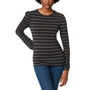 Anne Klein BLACK Women's Jax Puff Sleeve Pullover Top, US Small