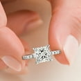 thumbnail image 4 of Pompeii Certified 3 1/2ct Princess Cut Diamond Engagement Ring 14k White Gold Lab Grown, 4 of 5