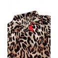thumbnail image 3 of Womens Leopard Print Shirt Dress With Red Contrast Trim, Short Sleeve, Button Front, Maxi Length, 3 of 5