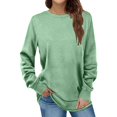 thumbnail image 3 of Vedolay Comfort Sweatshirts Womens Crew Neck Sweatshirt Pullover Long Sleeve Sweatshirts,Green XXL, 3 of 4