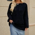 thumbnail image 7 of Trendy Long Sweaters for Women with Belt Hollow Out Baggy Knitted Off Shoulder Pullover Going Out Tunic Tops (M, Black), 7 of 7