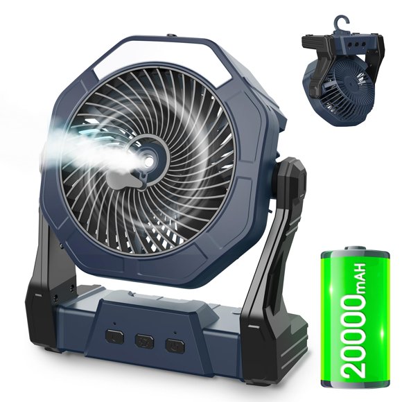 Ventilador nebulizador portátil Ausic de 20000 mAh con aerosol de agua de 250 ml