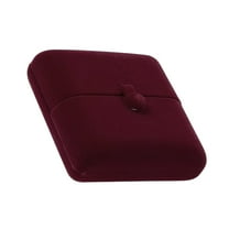 Luxshiny Dark Red Velvet Jewelry Box Necklace Organizer Design for Women 1 Piece