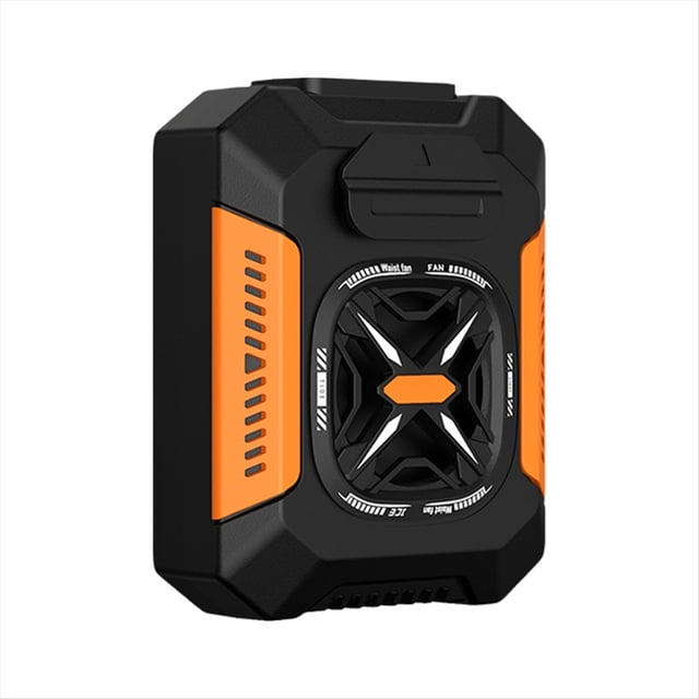 Ventilador PortáTil de Cintura, Mini Ventilador con Clip, Recargable por USB, InaláMbrico, Color Naranja.