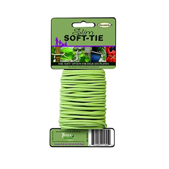 Tierra Garden 50-3010 Haxnicks Slim Soft Tie for Plants & Trees, 26.3', Green