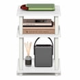 thumbnail image 5 of Furinno Turn-N-Tube Toolless Assembly Side Table, White 3-Tier End Table, Night Stand, Bedside Table for Living Room, Bedroom, Home Office, Plain White/White, 5 of 5