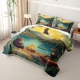 thumbnail image 3 of Erosebridal Kawaii Animal Bear Deer Twin Quilt Set for Boys Girls,Teens Lake Life Happy Camping Twin Coverlet Set, 3 of 7