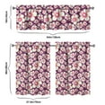 thumbnail image 6 of Pioneer Kitchen Curtains and Valance Set 36 Inch Tier Hibiscus Tea Flowers 3 Pieces Set Dining Room Small Curtain Drapes Cafe Curtains Valance for Home Decor Rod Pocket, 6 of 6