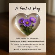 BiFandian Hug Gift Card, Flowered Pocket Card for Special Occasions, Small Card for Expression, Gift Giving, Connection