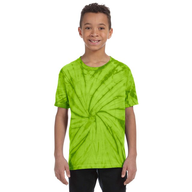 Jóvenes 5.4 oz. Camiseta 100% Algodón Araña SPIDER LIME S teñido anudado CD101Y