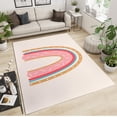 thumbnail image 2 of Rainbow Area Rug Boho Rainbow Design Indoor Non-Slip Kids Rugs, with Non-Slip Backing Floor Carpet for Boys and Girls Bedroom Dormitory Decoration 4x5ft, 2 of 7