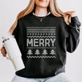 thumbnail image 2 of Ugly Sweater Merry - Women's Lightweight Garment Dyed Sweatshirt, 2 of 7