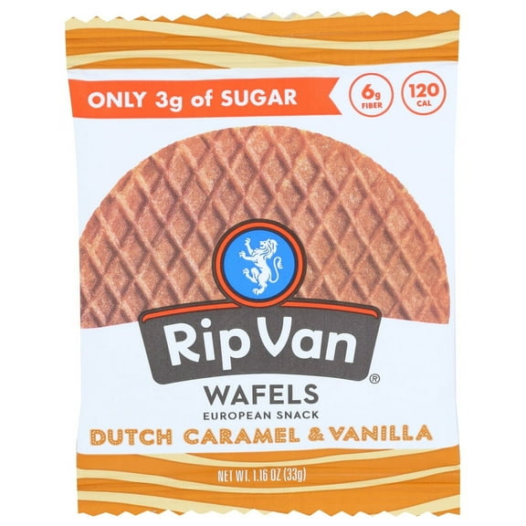 Ripa Van Wafel Minis, Caramel Vanilla, 1.16oz, Box of 12
