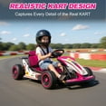 thumbnail image 5 of Mukidy 24V Go Kart Ride on Toys Electric Go Kart for Boys Girls Age 6-12 Years Old, Pink, 5 of 11