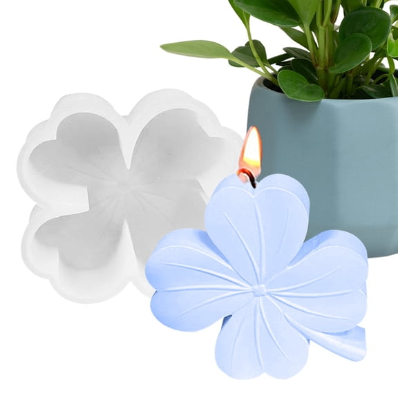 Ipretty St Patrick's Day Silicone Molds Lucky Fondant Moulds Epoxy Casting Resin Candle Mold Four Leaves Plant Shape Resin Plaster Mold useful