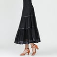 thumbnail image 3 of Elegante falda de baile latino para mujer, estilo vals, baile nacional estándar. Negro, 3 of 9