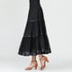 thumbnail image 3 of Falda de baile para mujer, estilo flamenco, estándar, vals, fiesta, larga, de malla, con vuelo Negro, 3 of 9