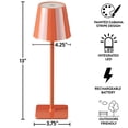 thumbnail image 5 of Mainstays 13" Indoor/Outdoor Rechargeable Orange Stripe Table Lamp, 2 Pack, 5 of 11
