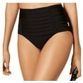thumbnail image 2 of Calvin Klein Women's  Pleated Stretch High-Waist Bikini Bottom , Black , L, 2 of 4