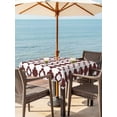 thumbnail image 3 of Outdoor Tablecloth with Umbrella Hole for Patio/Picnic/Party/Camping, Retro Boho Waterproof Table Cloth Square Cover Washable, Dark Red Geometric Pattern Rhombic Bohemia (60"x 60"), 3 of 8