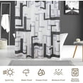 thumbnail image 5 of Shower Curtain Black Extra Long 72x84 Inch Dark Grey Geometric Shower Curtain with Modern Design,Bath Decor Shower Curtain Set Waffle Textured with Heavy Dutyand Rustproof Metal Grommets, 5 of 5