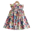 thumbnail image 2 of LYMAYTER Robe Décontractée pour Fille Robe pour Tout-Petit à Boutons Robe Fleurie Sans Manches Robes Trapèze Été avec Boutons Robes, 2 of 8